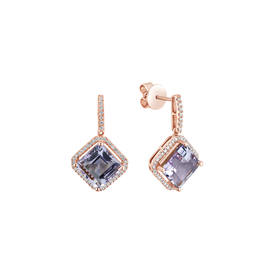 Diamond earrings with Amethyst Starlight Cascade