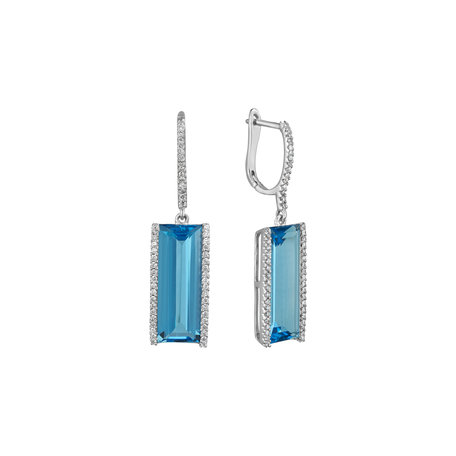 Diamond earrings with Topaz Theophany