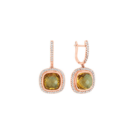 Diamond earrings with Citrine Enchanted Glow