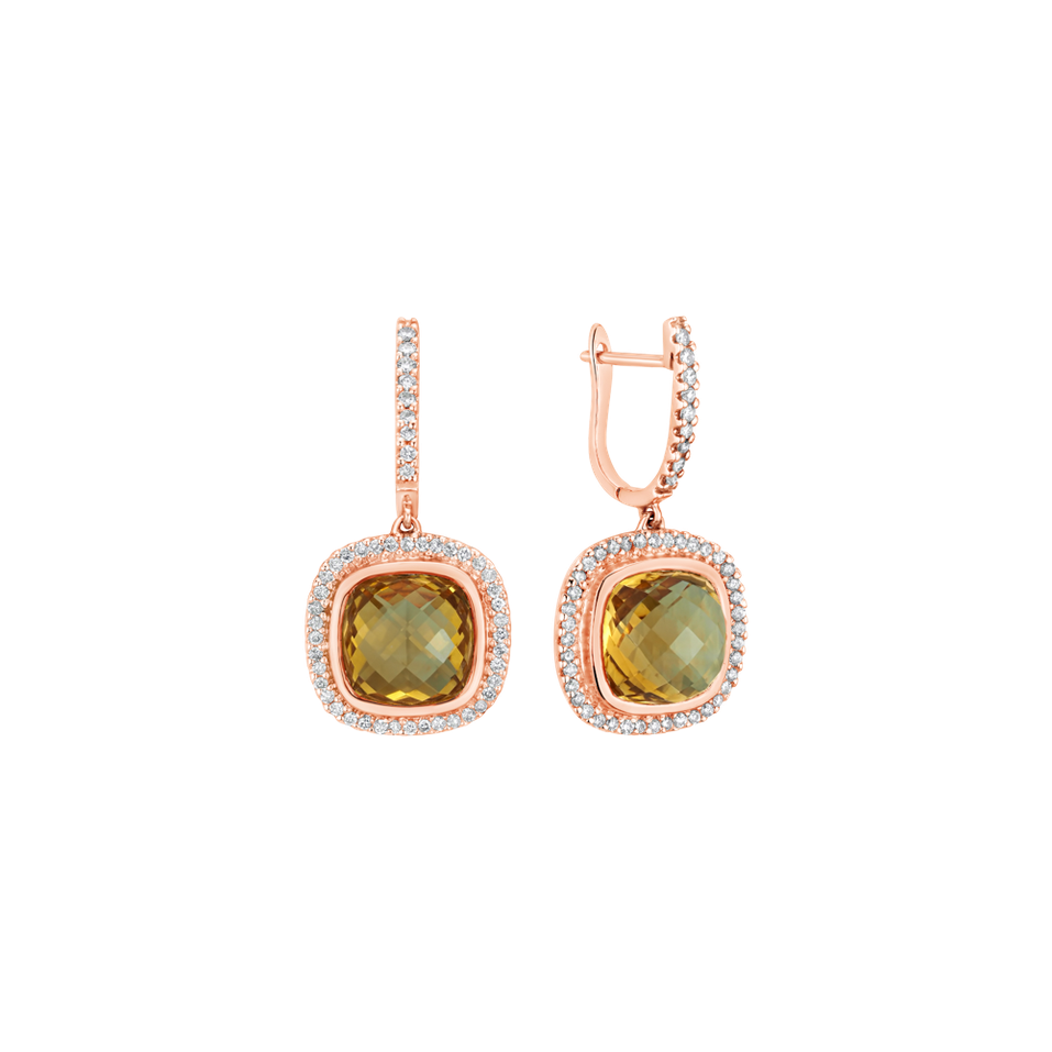 Diamond earrings with Citrine Enchanted Glow