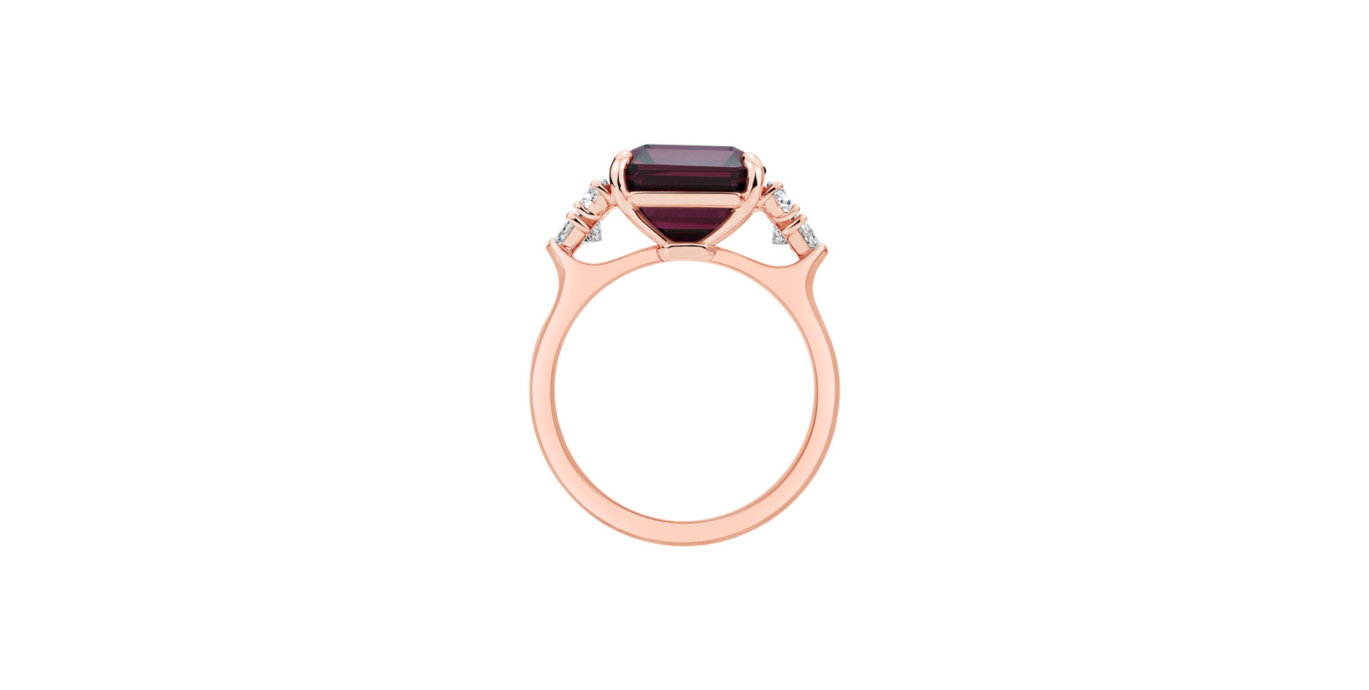 Diamond ring with Rhodolite Vionara