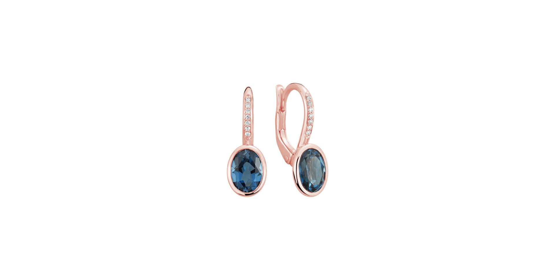 Diamond earrings with Topaz Elliptical Perfection