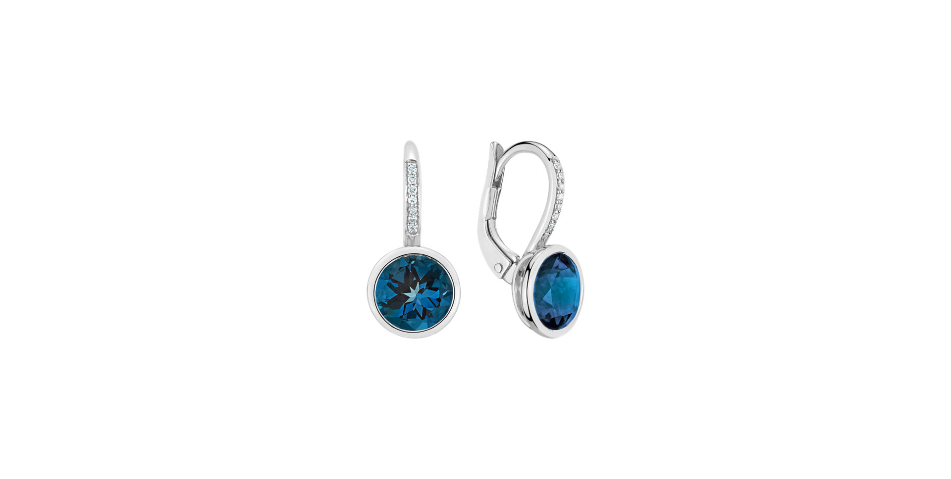 Diamond earrings with Topaz Regal Elegance