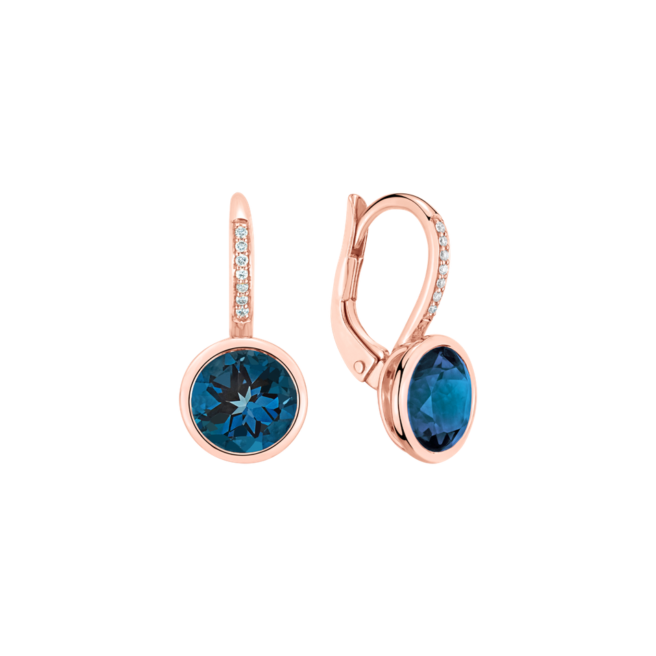 Diamond earrings with Topaz Regal Elegance