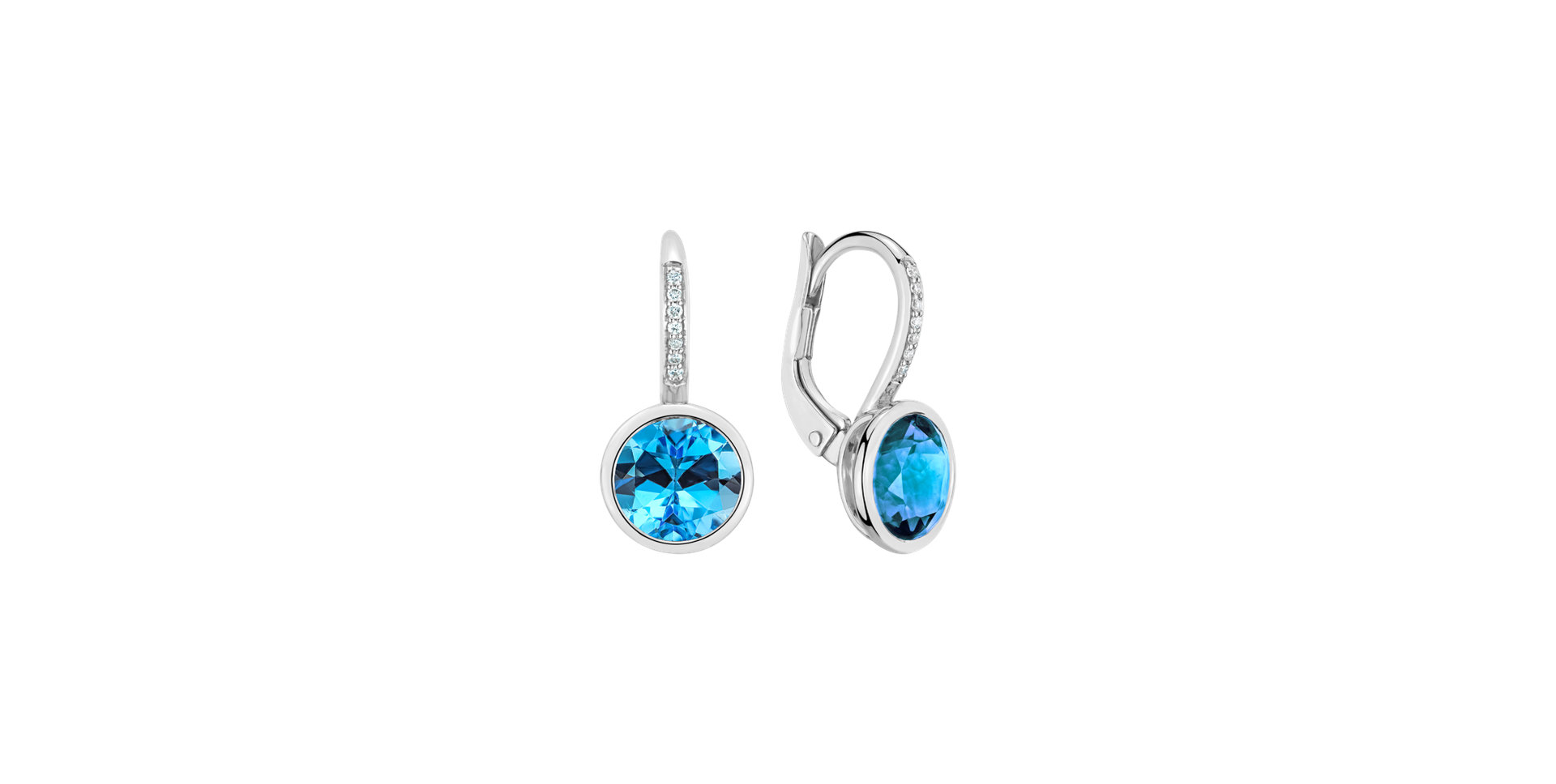 Diamond earrings with Topaz Regal Elegance