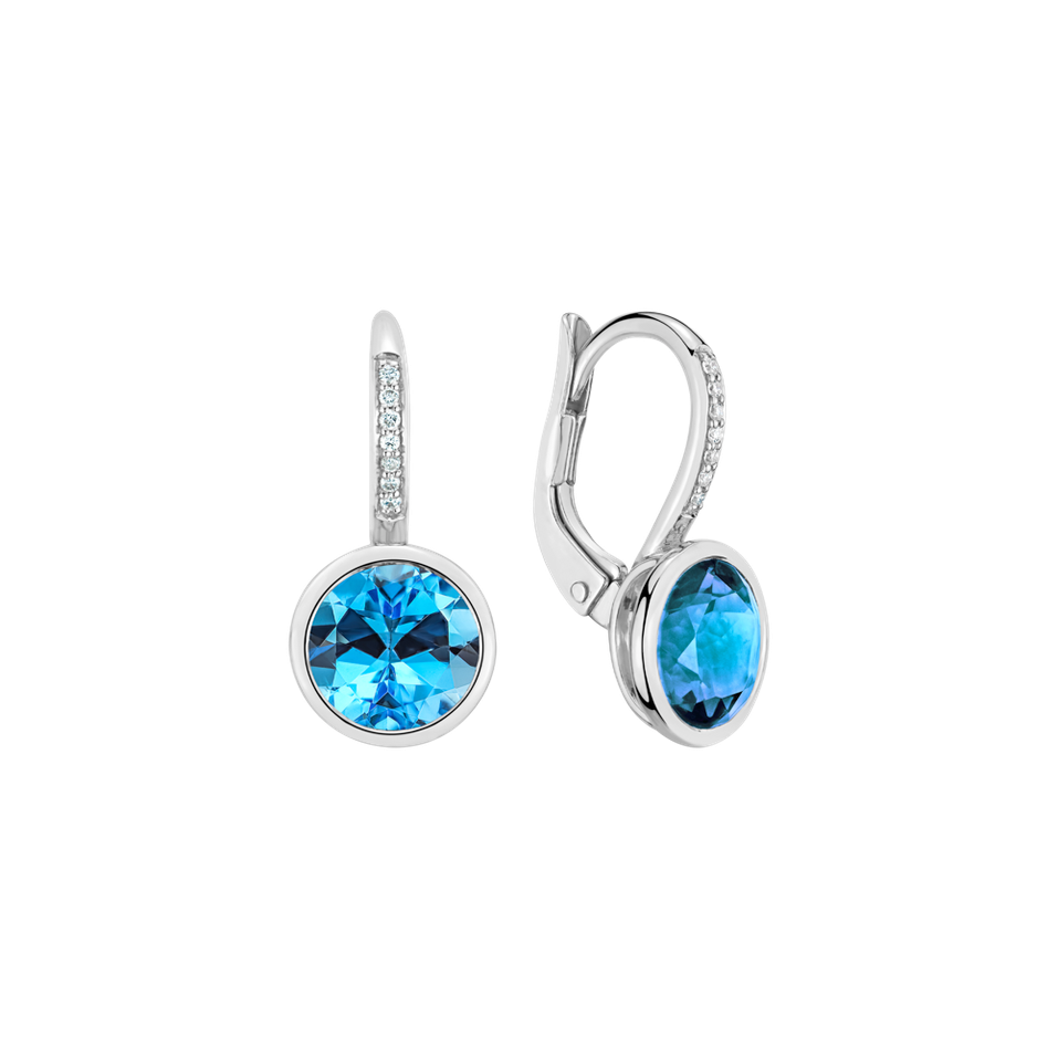 Diamond earrings with Topaz Regal Elegance