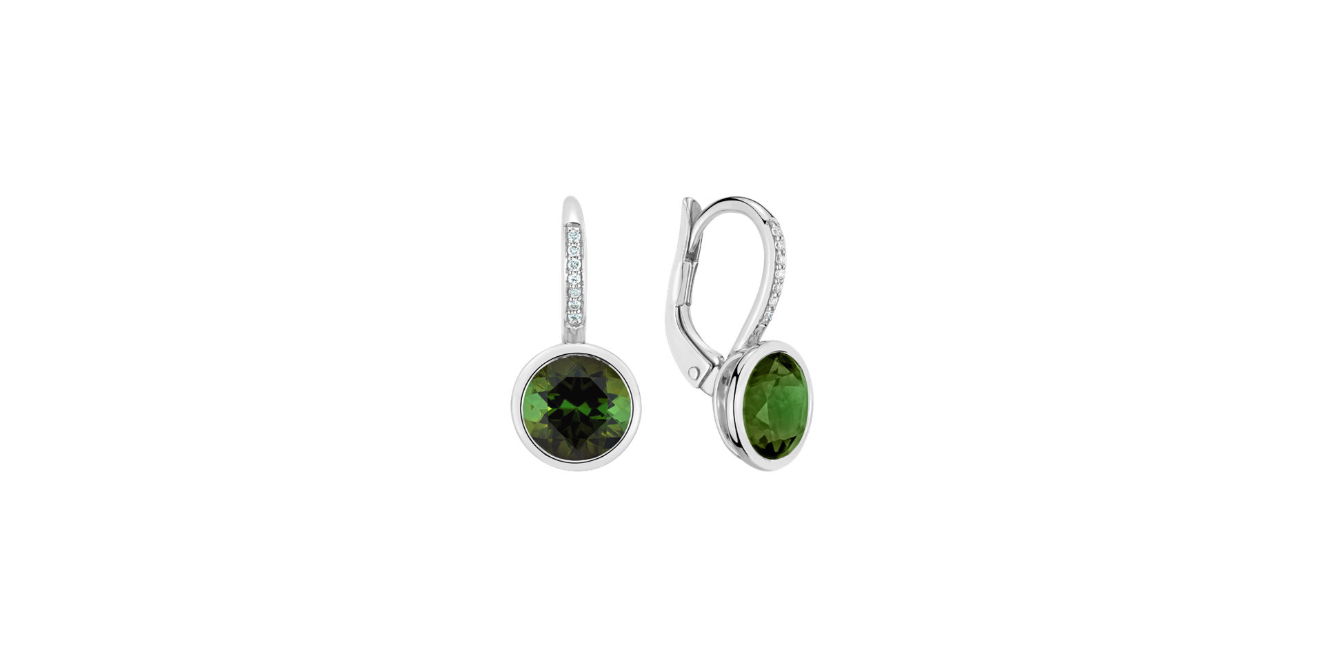 Diamond earrings with Tourmaline Regal Elegance