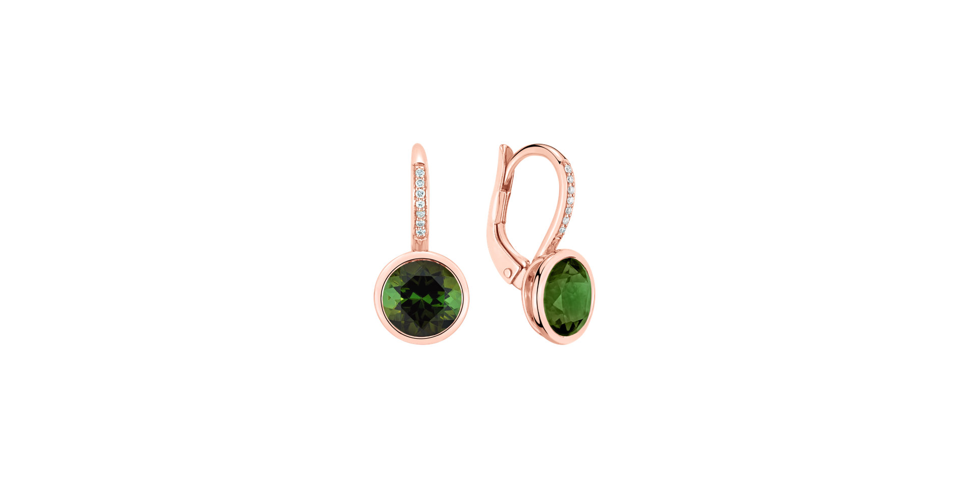 Diamond earrings with Tourmaline Regal Elegance