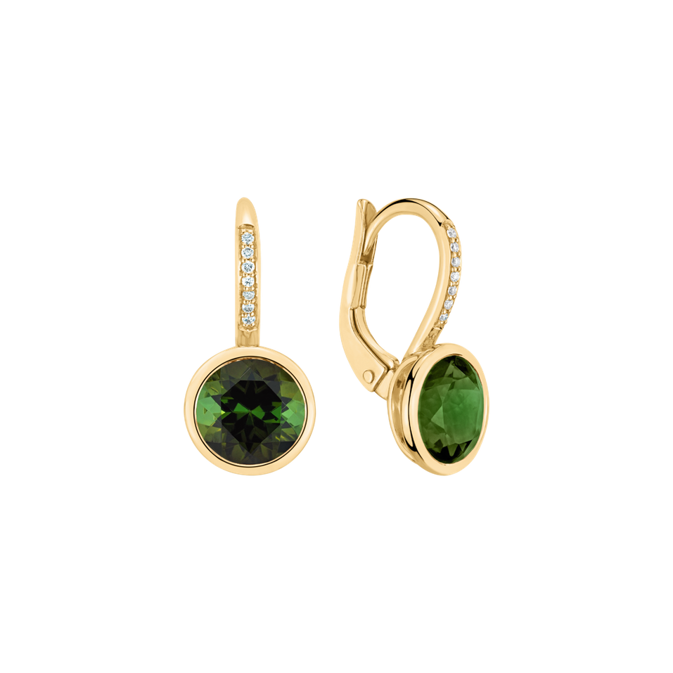 Diamond earrings with Tourmaline Regal Elegance