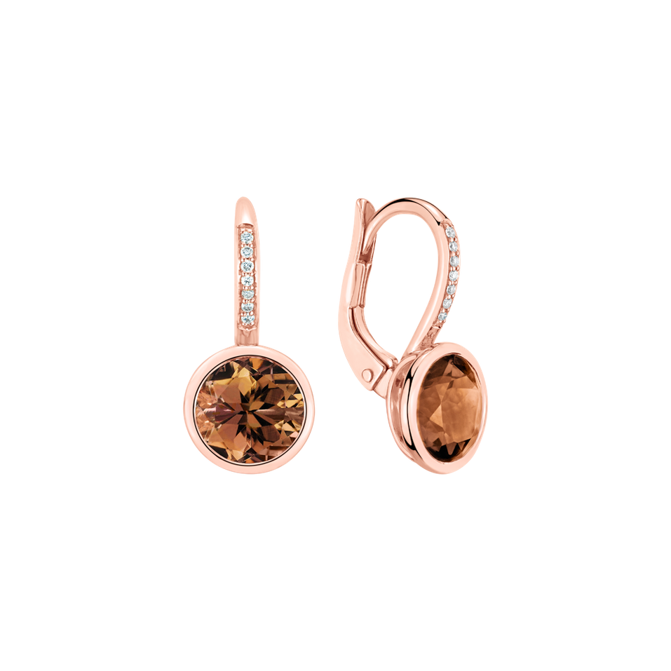 Diamond earrings with Tourmaline Regal Elegance