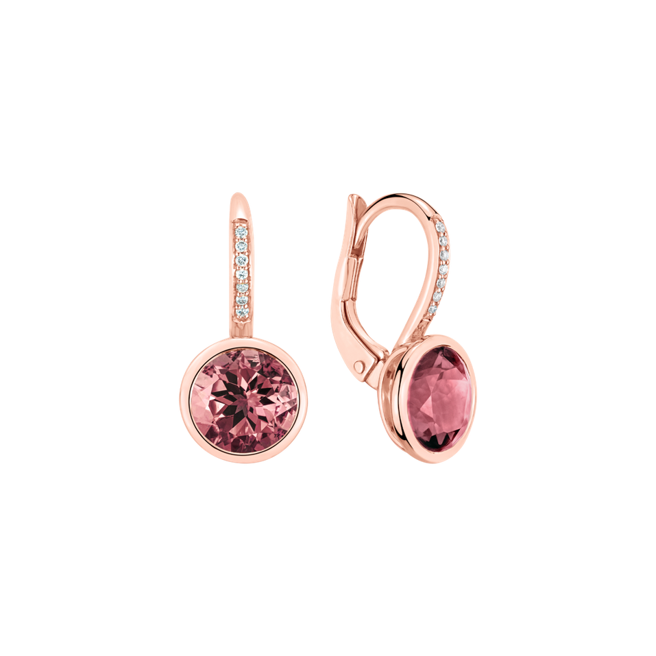 Diamond earrings with Tourmaline Regal Elegance