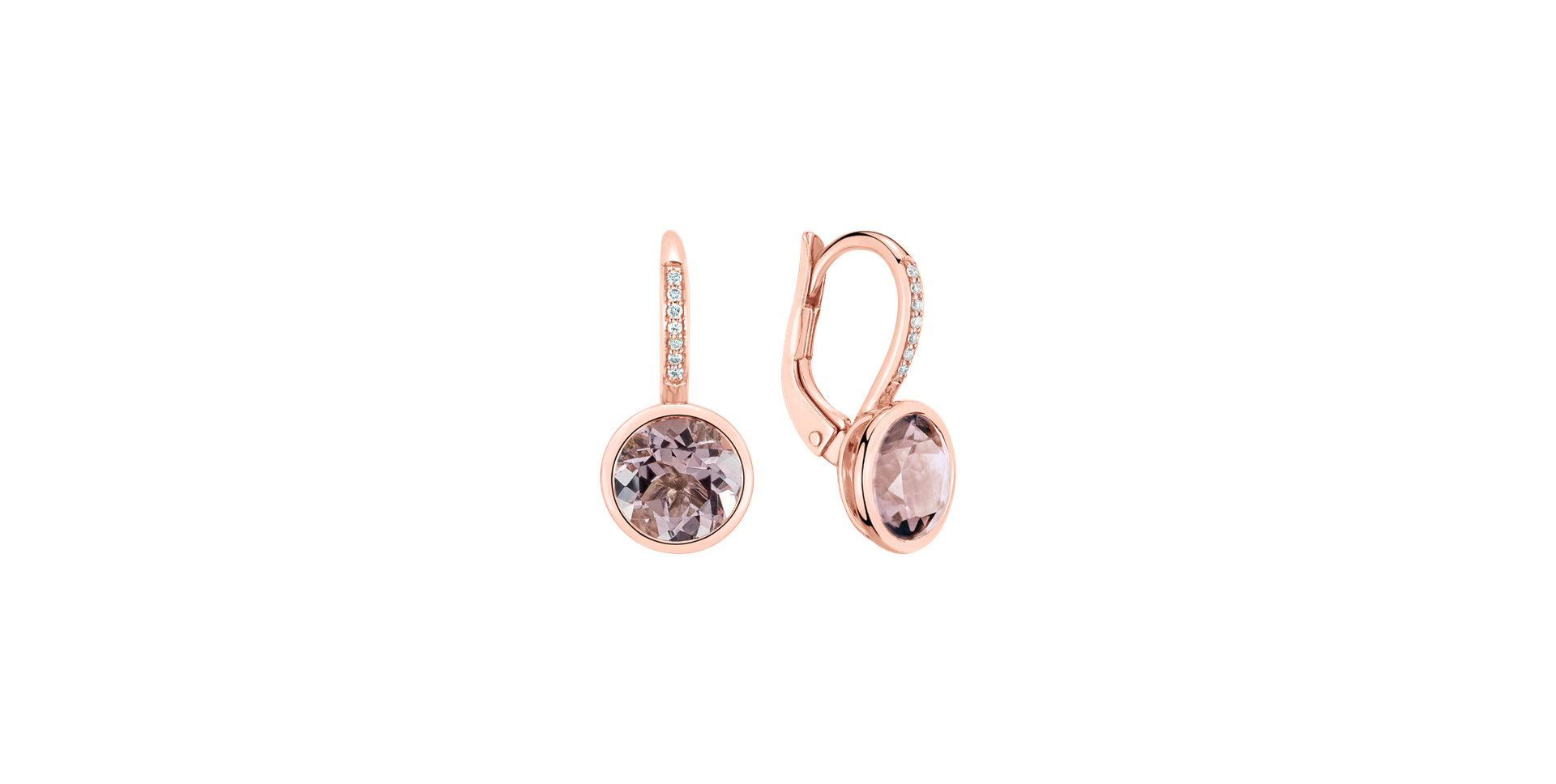 Diamond earrings with Morganite Regal Elegance
