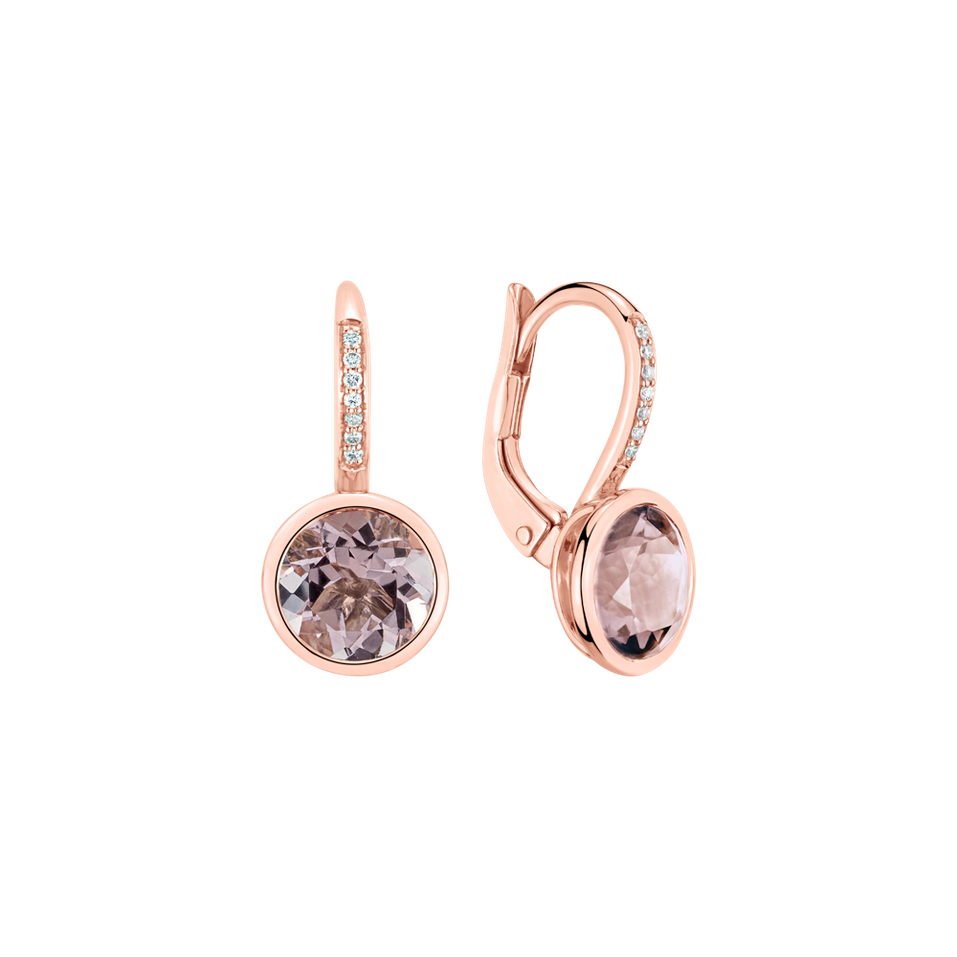 Diamond earrings with Morganite Regal Elegance