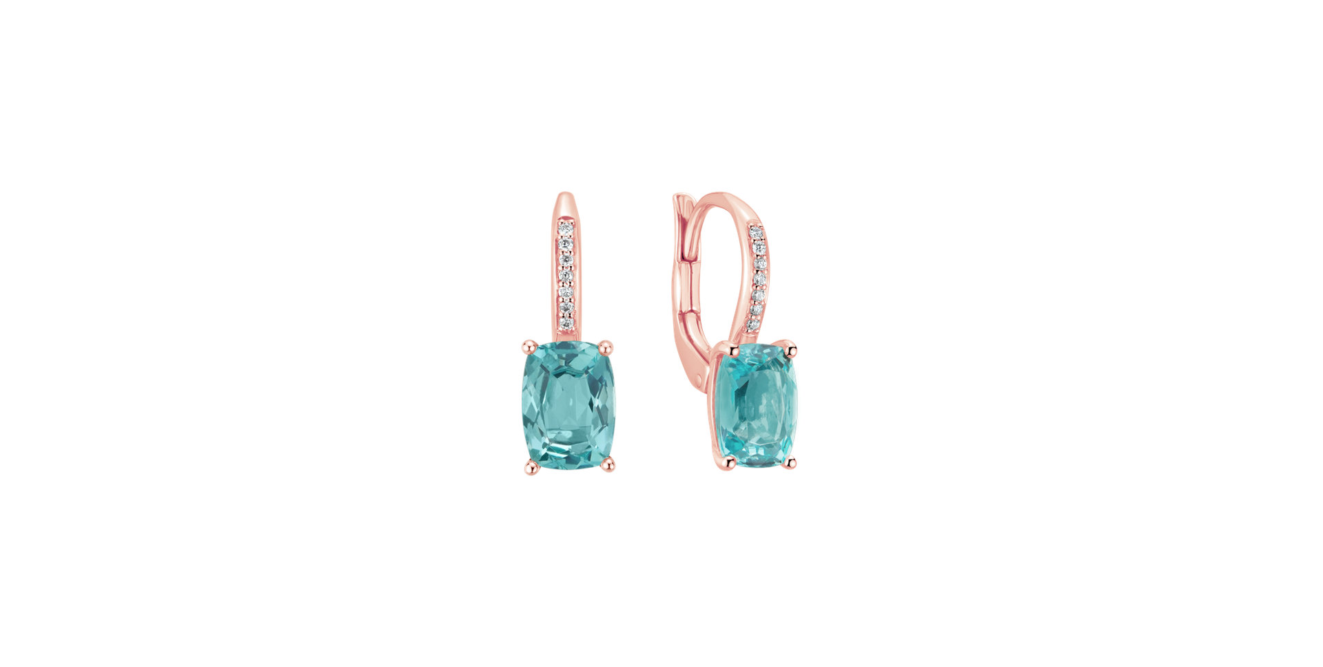 Diamond earrings with Apatite Light of Spring