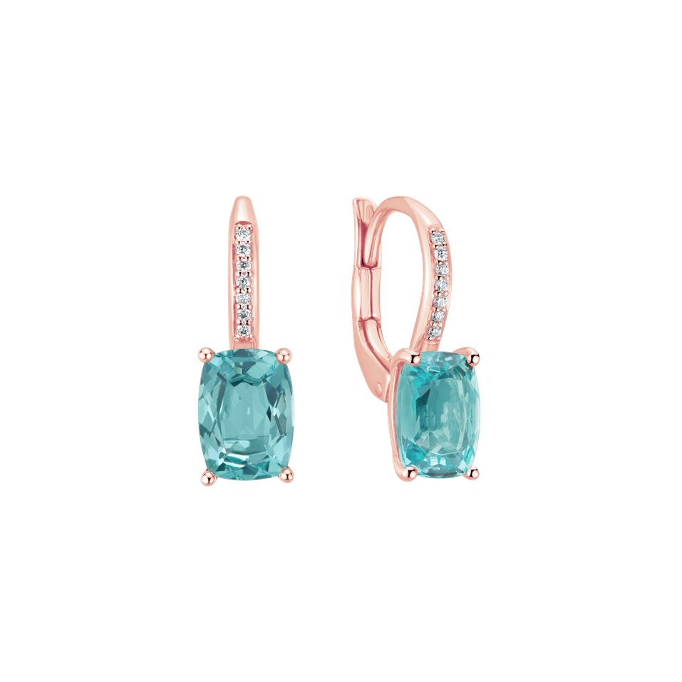 Diamond earrings with Apatite Light of Spring