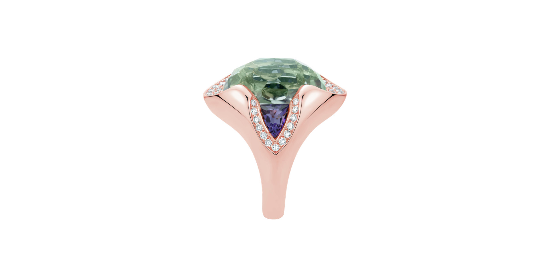 Diamond ring with Amethysts Viridian Grace