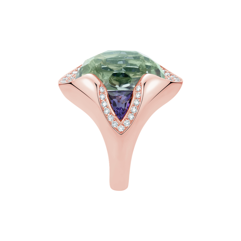 Diamond ring with Amethysts Viridian Grace
