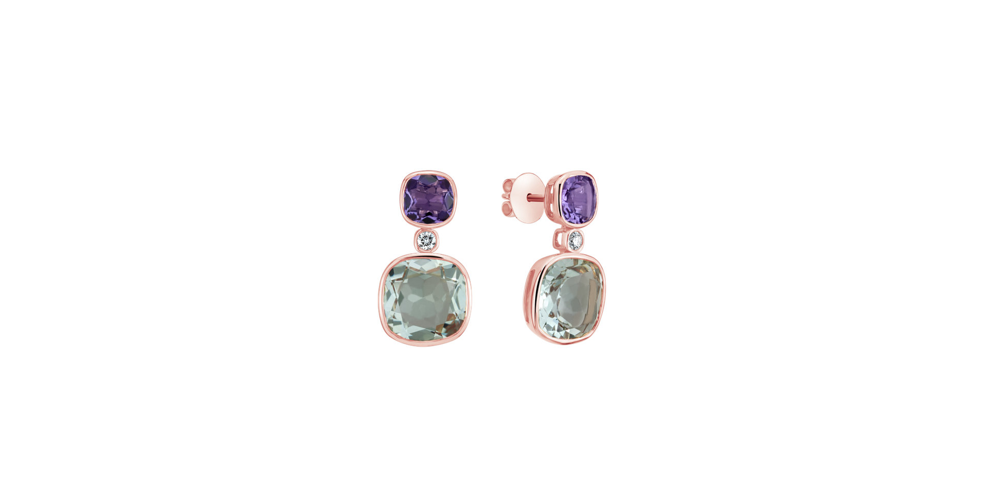 Diamond earrings with Gems Mythera