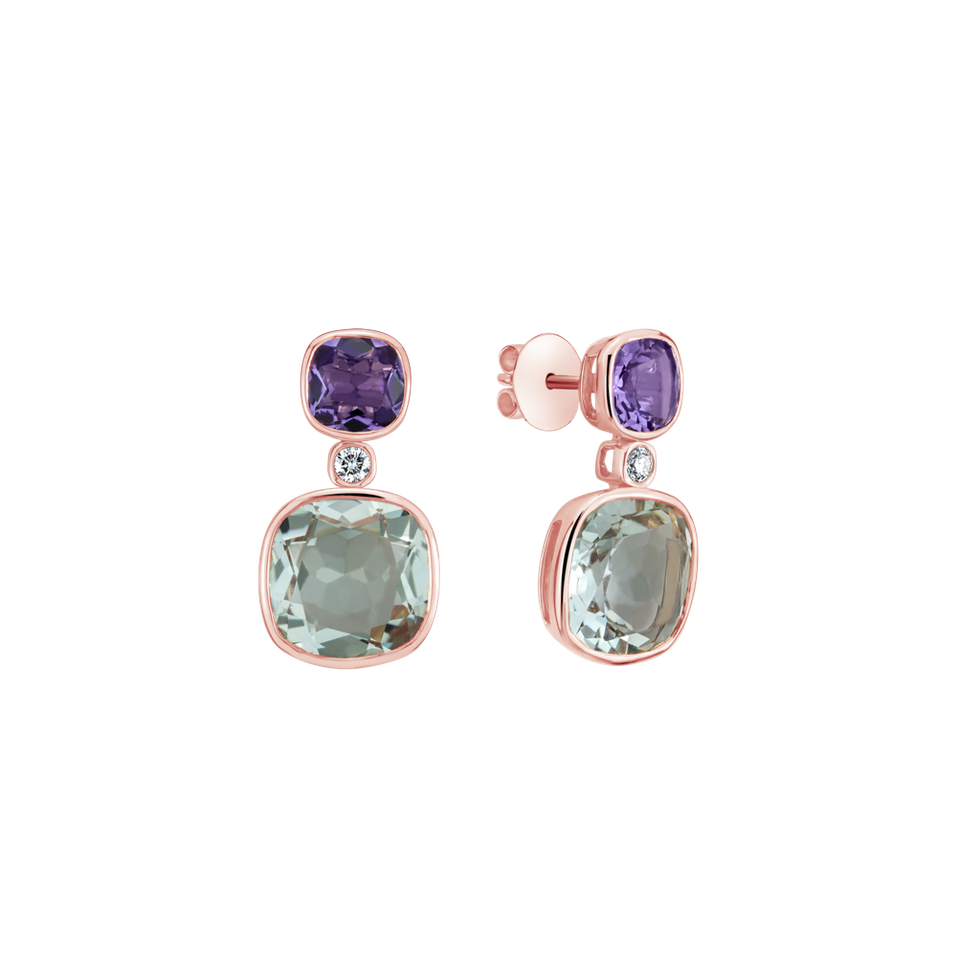 Diamond earrings with Gems Mythera