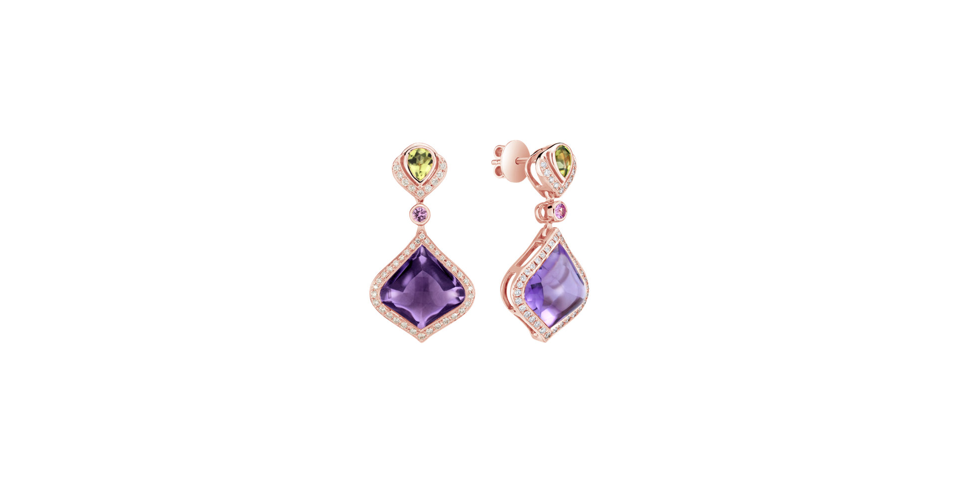 Diamond earrings with Gems Kaelis