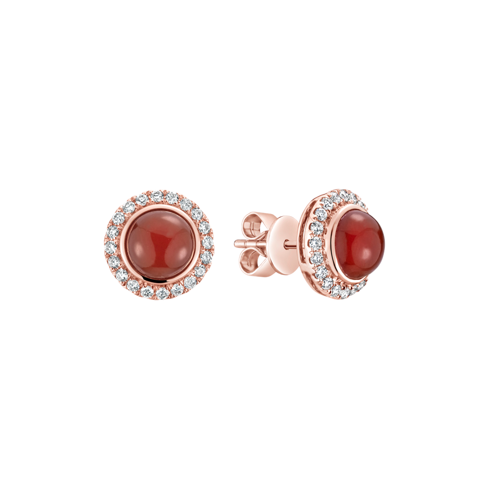 Diamond earrings with Agate Pure Pearl