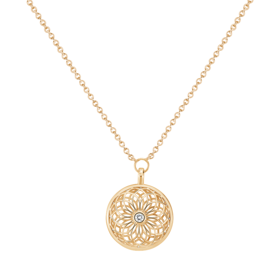 Diamond necklace with Apatite The Spiral of Life