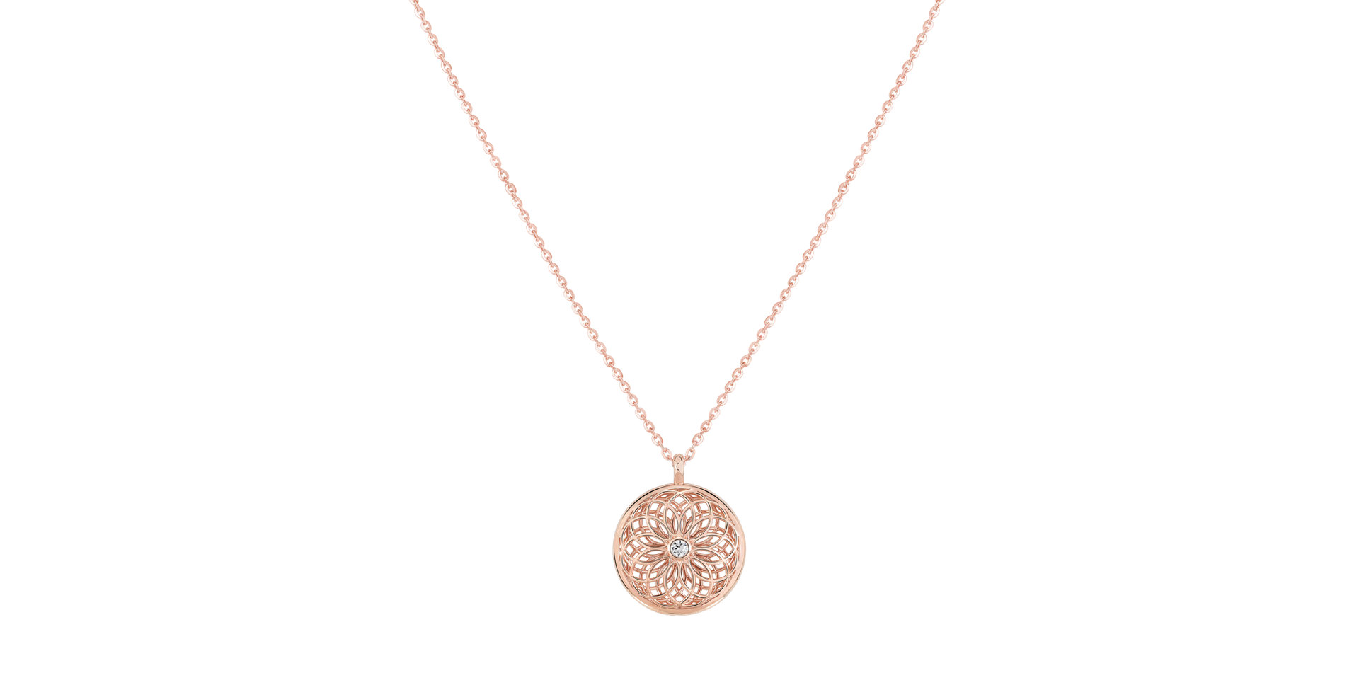 Diamond necklace with Tourmaline The Spiral of Life