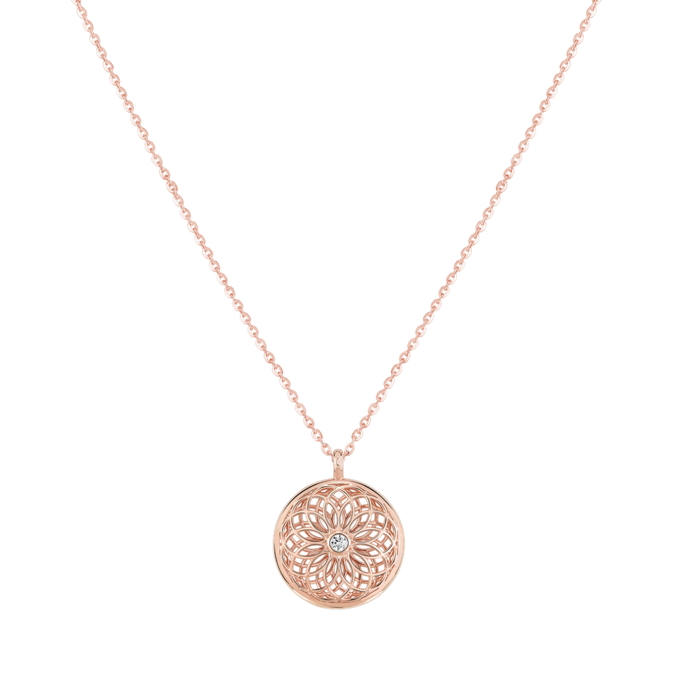Diamond necklace with Tourmaline The Spiral of Life