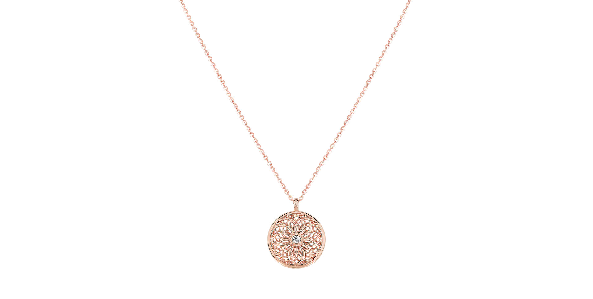 Diamond necklace with Amethyst The Spiral of Life