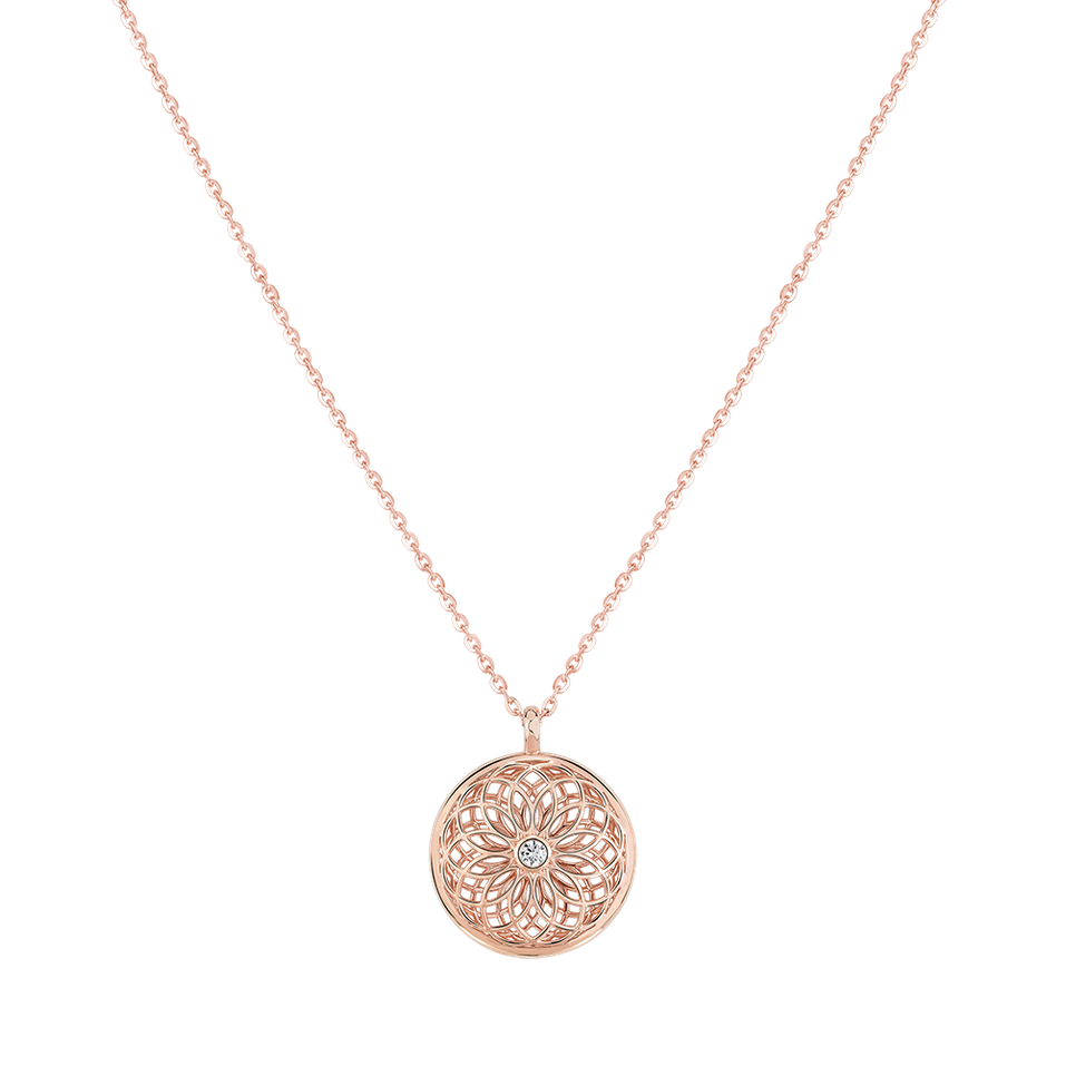 Diamond necklace with Ruby The Spiral of Life