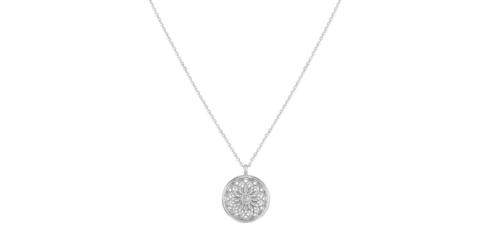 Diamond necklace with Emerald The Spiral of Life