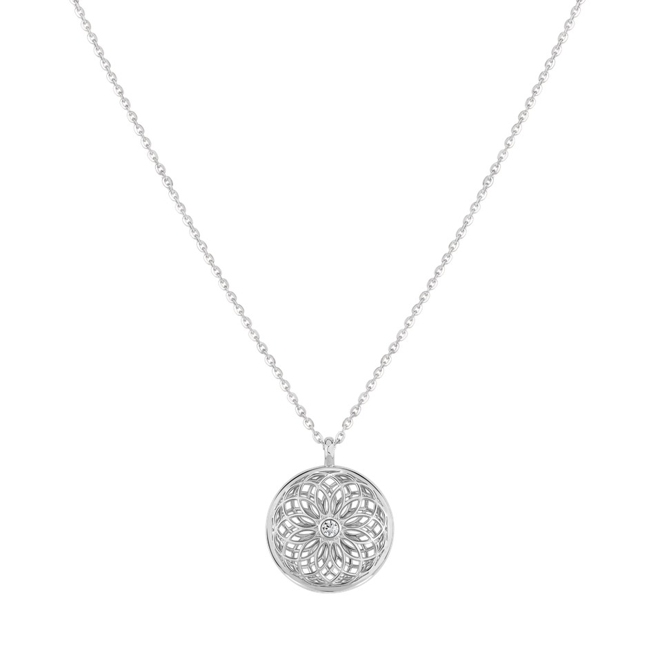 Diamond necklace with Emerald The Spiral of Life