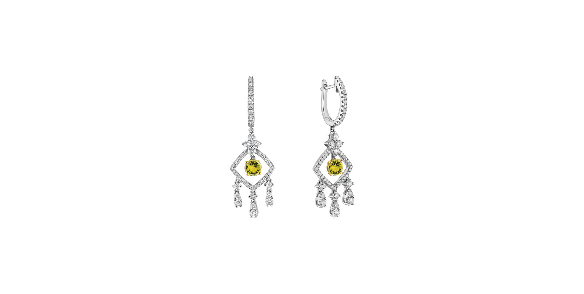 Earrings with yellow and white diamonds Sasha