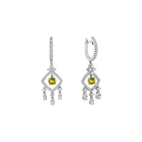 Earrings with yellow and white diamonds Sasha