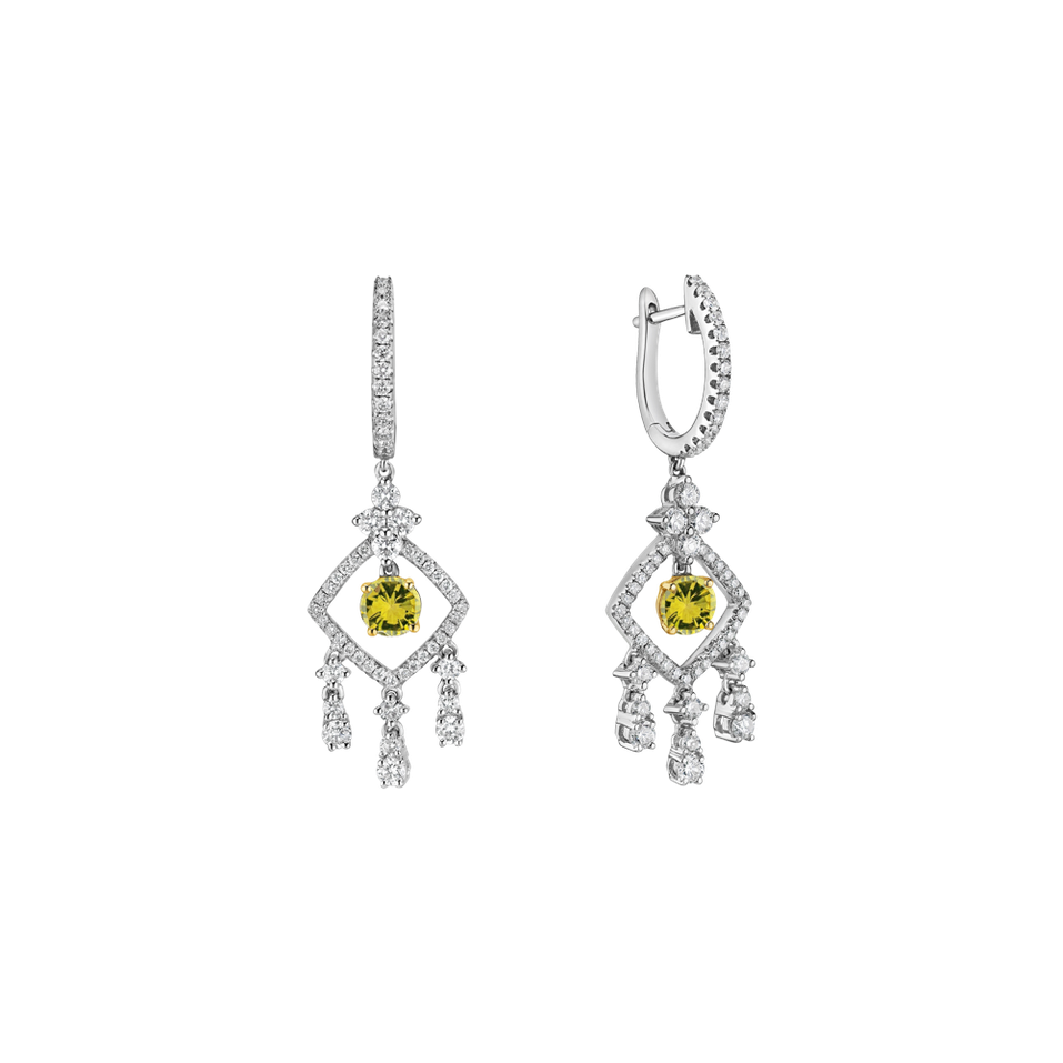 Earrings with yellow and white diamonds Sasha