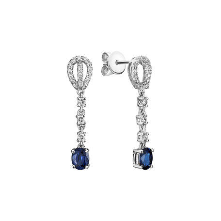 Diamond earrings with Sapphire Comet