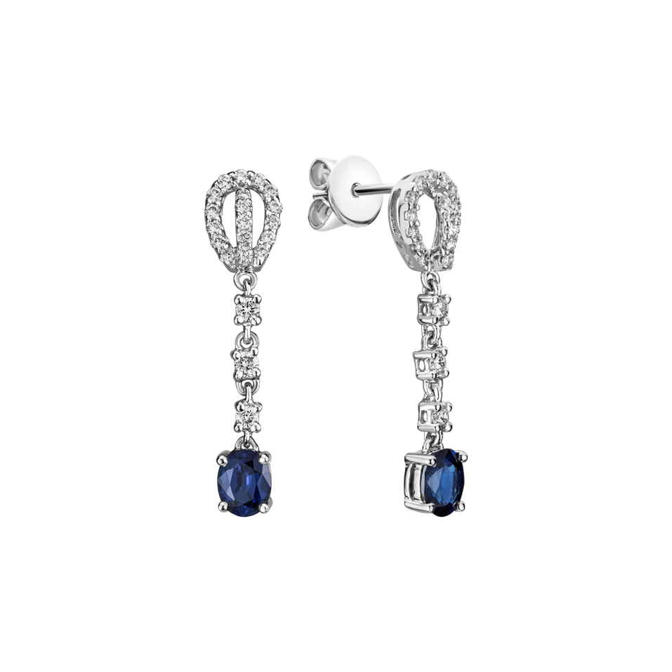 Diamond earrings with Sapphire Comet