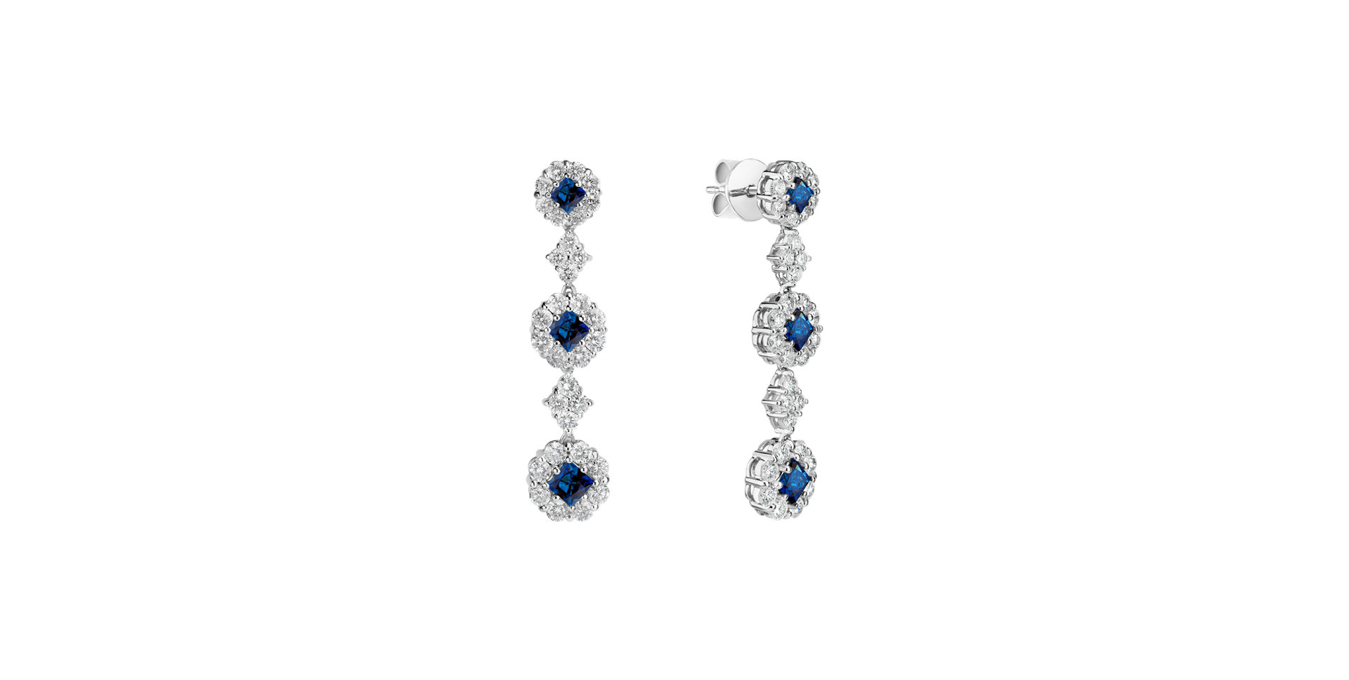 Diamond earrings and Sapphire Miriam