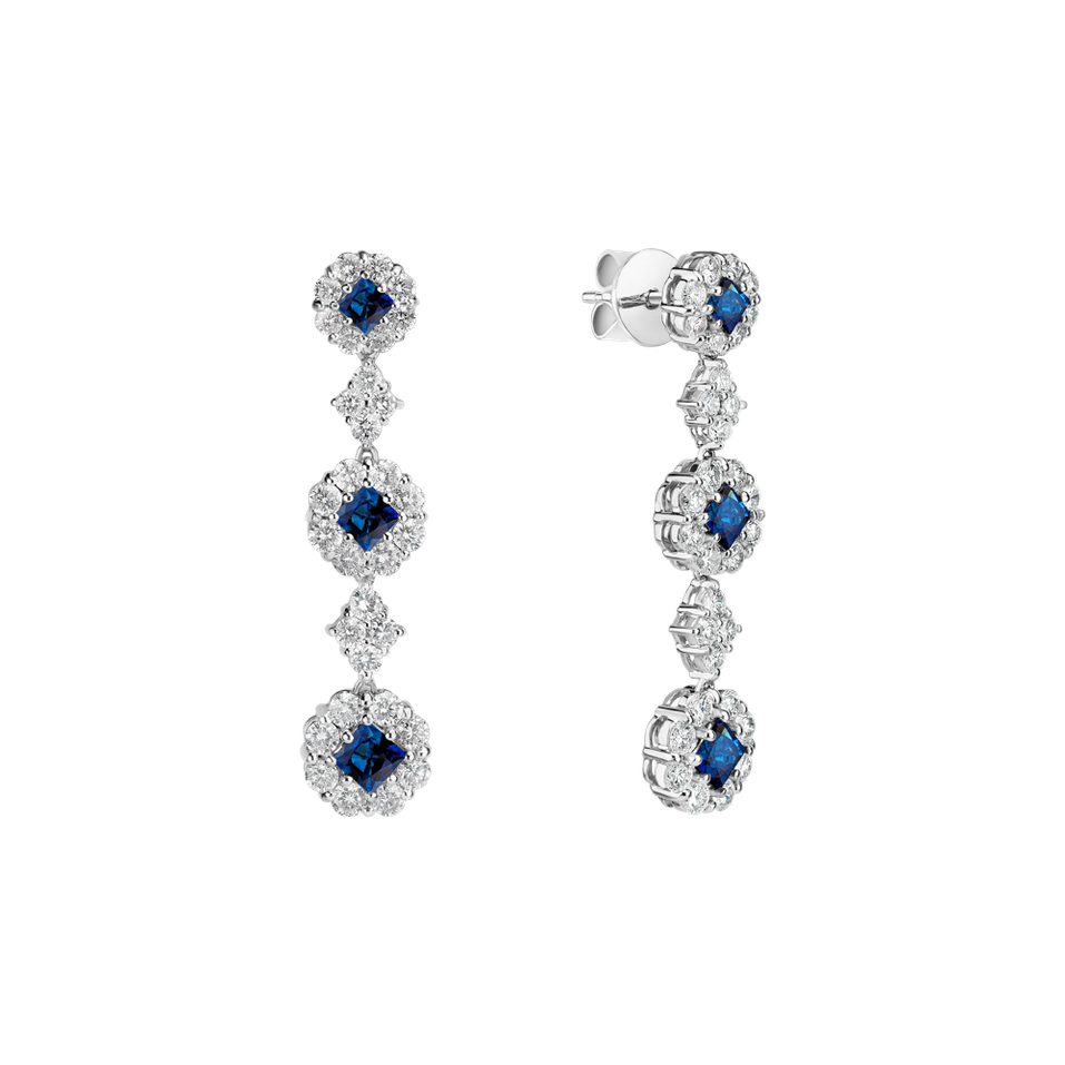 Diamond earrings and Sapphire Miriam