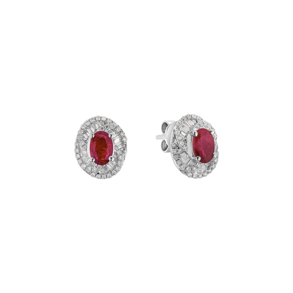 Diamond earrings with Ruby Gawen