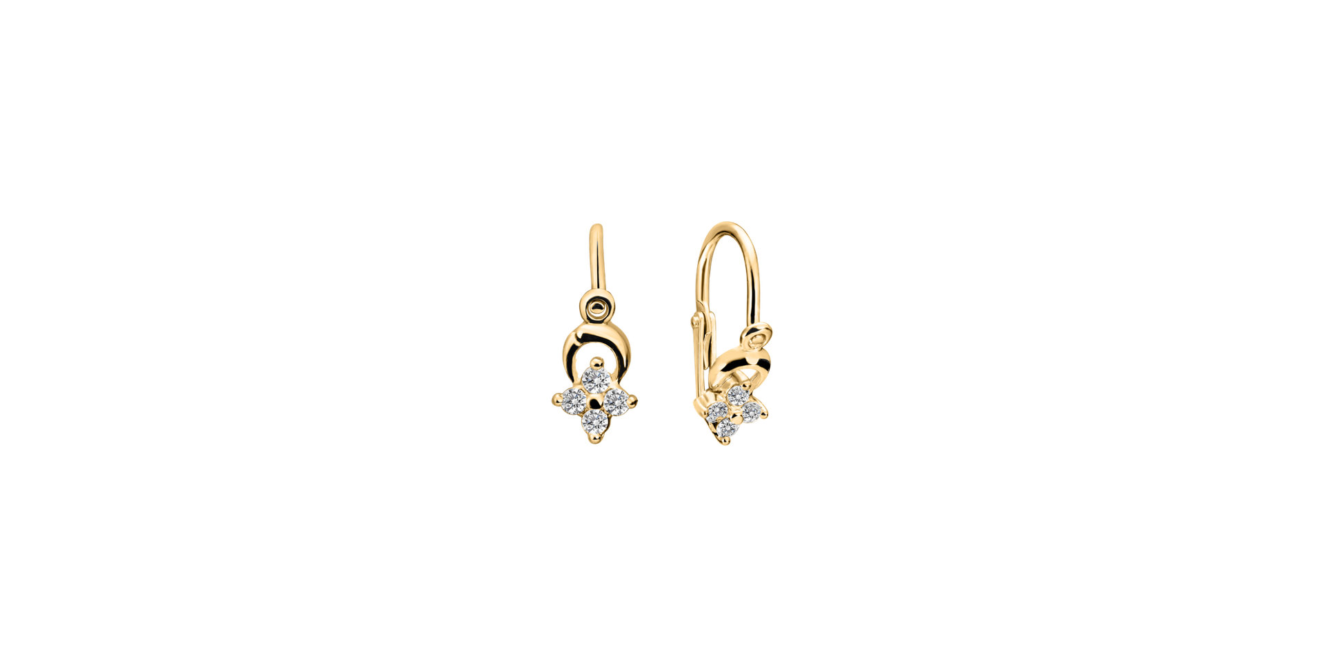 Children's diamond earrings Flower
