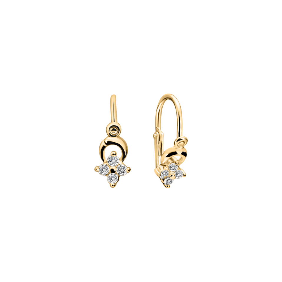 Children's diamond earrings Flower