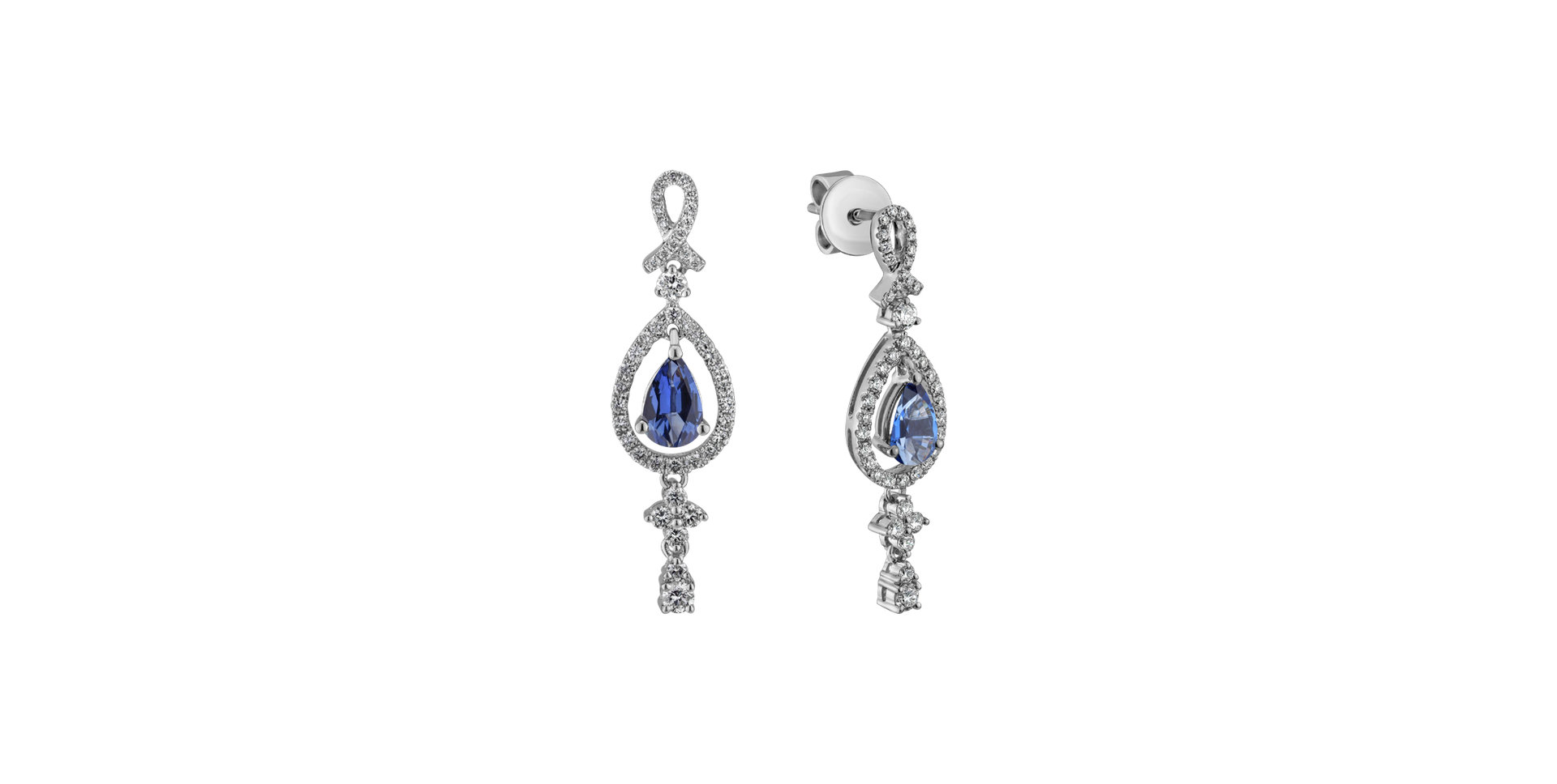 Diamond earrings with Sapphire Sapphire happiness