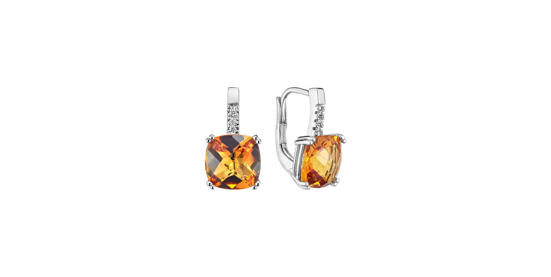 Diamond earrings with Citrine Space Romance