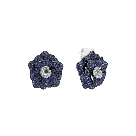 Diamond earrings and Sapphire Camelia