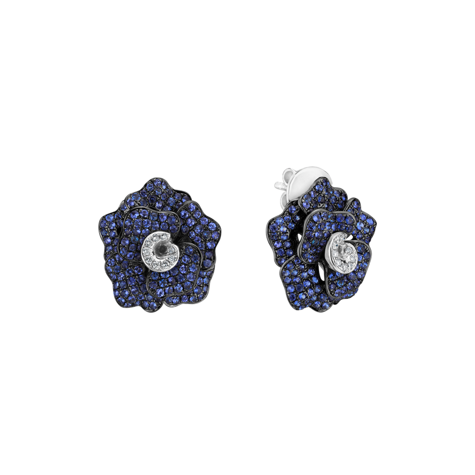 Diamond earrings and Sapphire Camelia