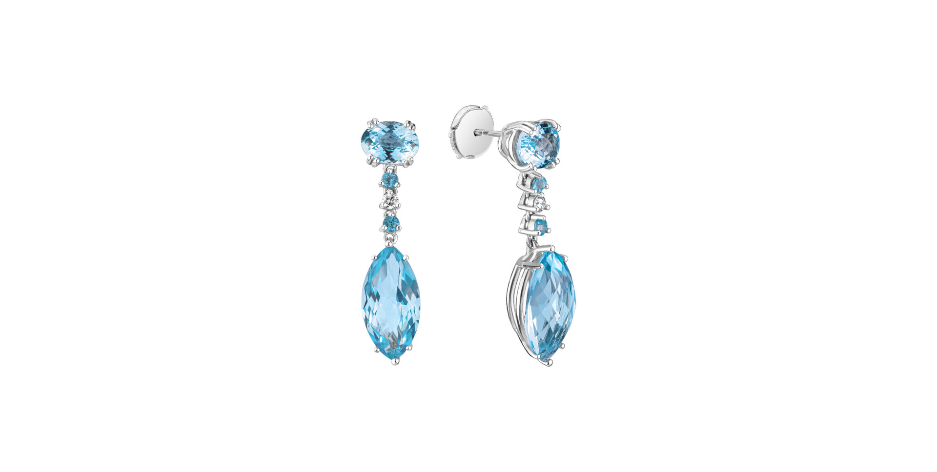 Diamond earrings with Topaz La Lessive