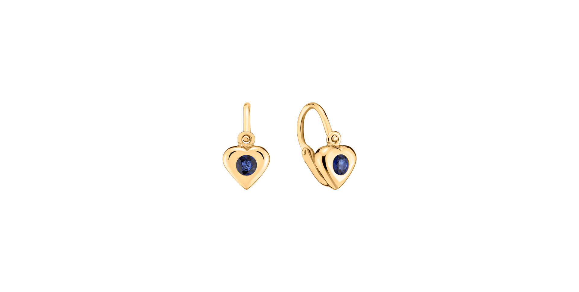 Children's earrings with Sapphire Eternal Love