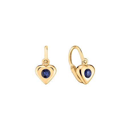 Children's earrings with Sapphire Eternal Love