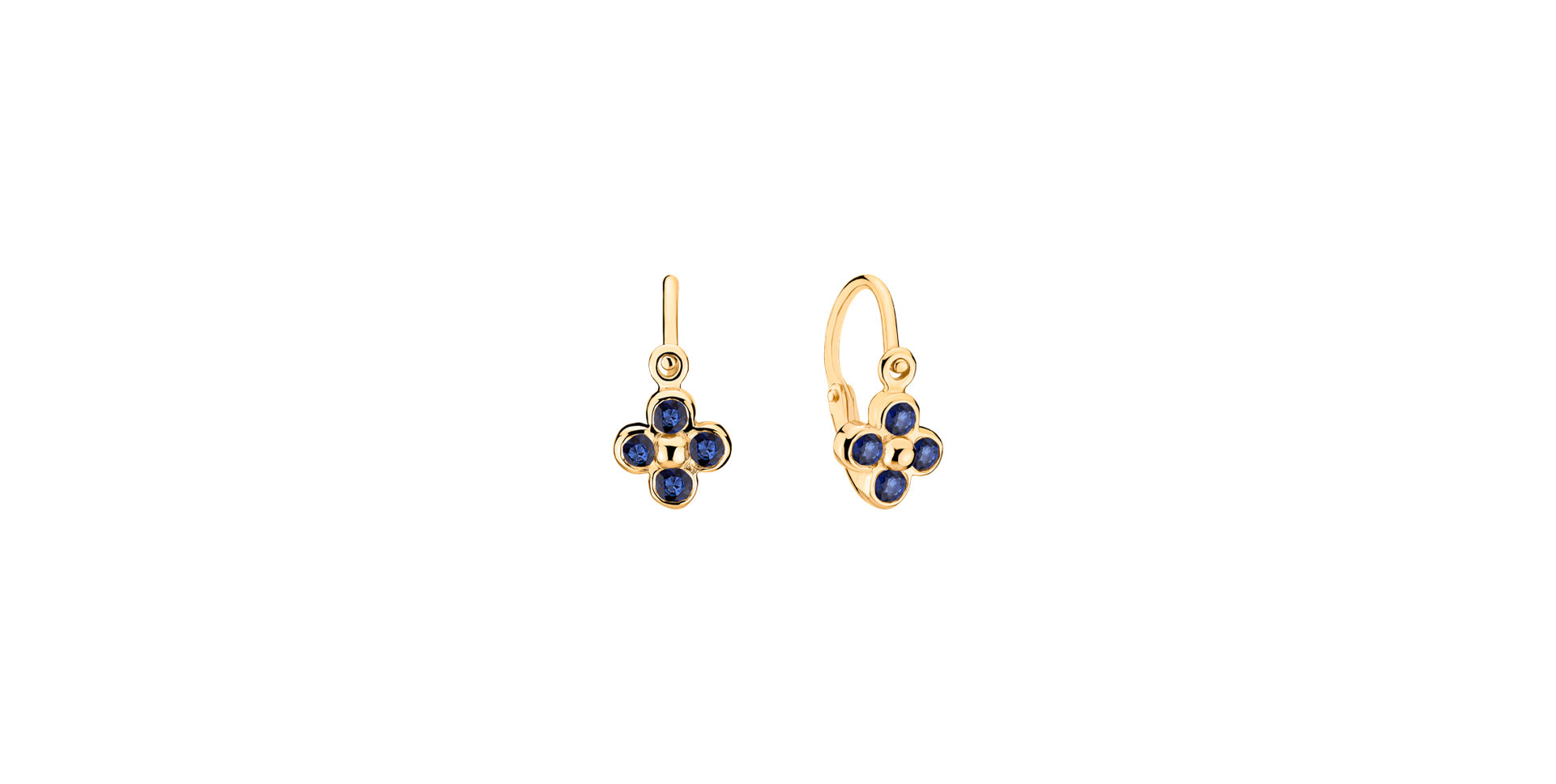 Children's earrings with Sapphire Lobelia